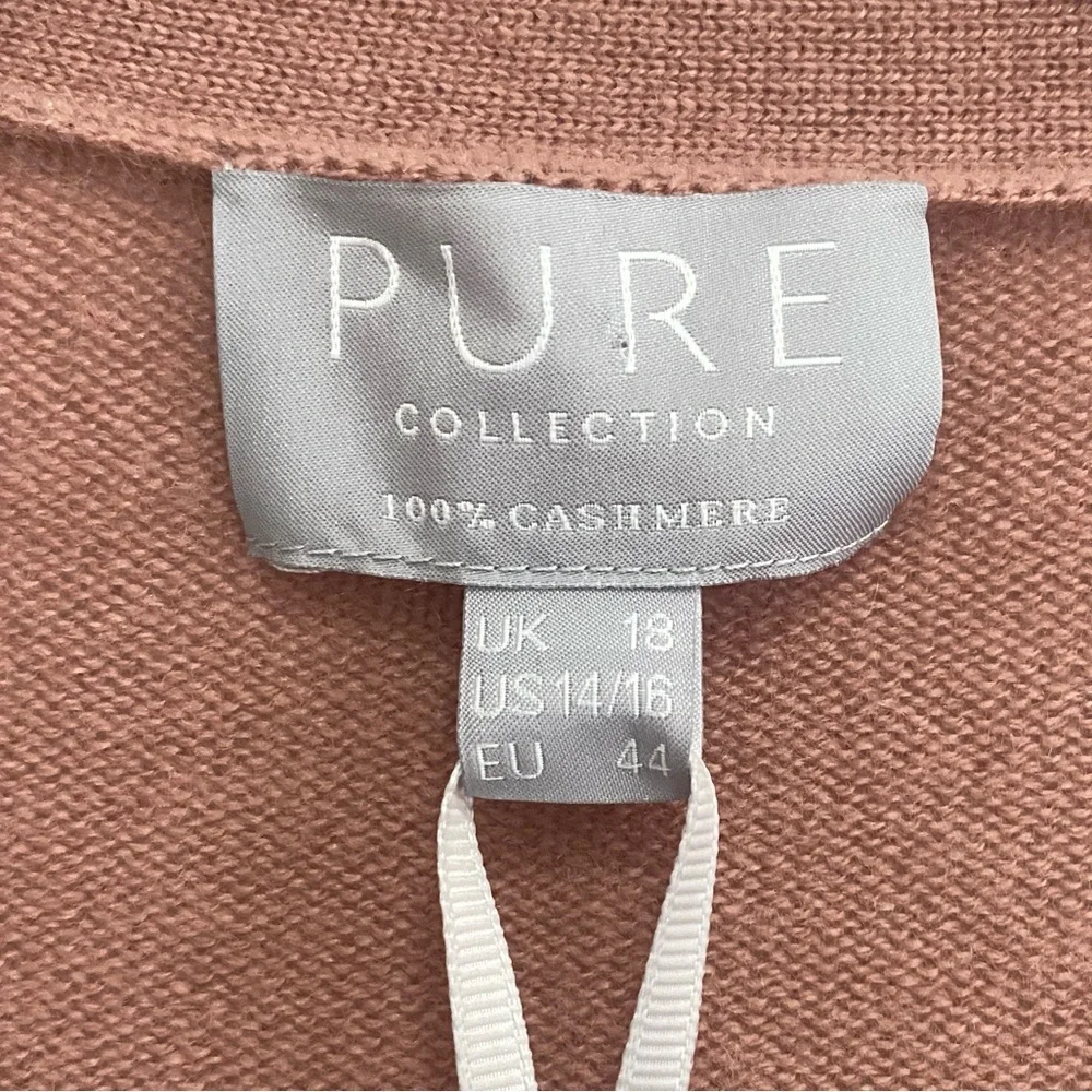 NWT Pure Collection 100% Cashmere Dusty Rose Cardigan Sweater Size 14-16 - Picture 2 of 10